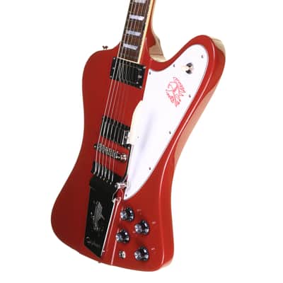 Epiphone Inspired by Gibson Custom 1963 Firebird V Vibrola Electric Guitar, Ember Red with Case image 7