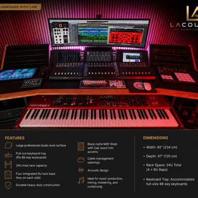 Custom Recording Studio Desk - Acousta Producer 2026 - Black Matte image 2