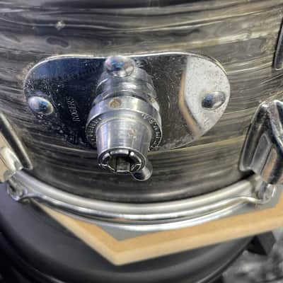 Vintage 1968 Rogers Londoner 4 Piece Drum Shell Pack - 12/13/16/20 - Black Strata Pearl image 5