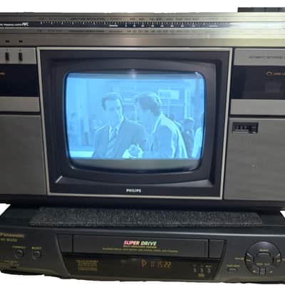 PHILIPS COMBI TC 10 ✅Serviced Rare Vintage SET TV RADIO CASSETTE RECORDER BOOMBOX +VIDEO image 1