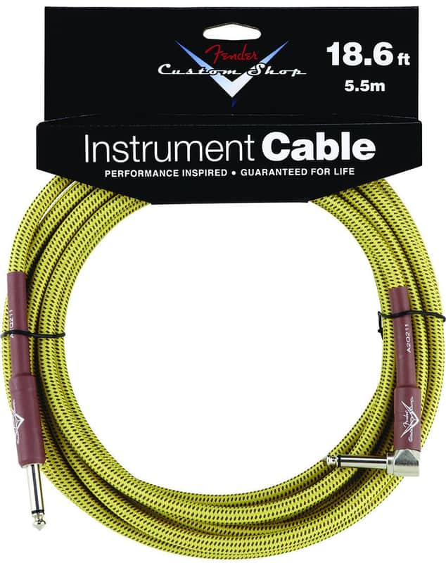 Fender FG186TL Custom Shop 18.6ft Tweed Instrument Cable Angled image 1
