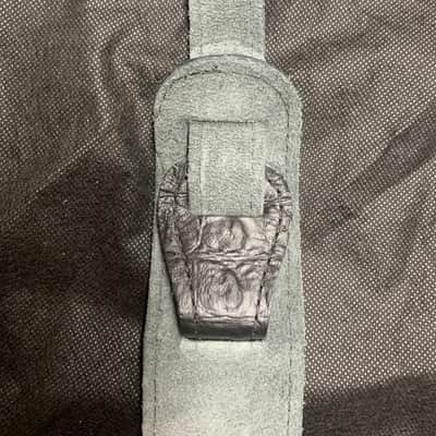 LM 2" faux Crocodile Alligator Texture Black Leather GUITAR strap NEW. image 4