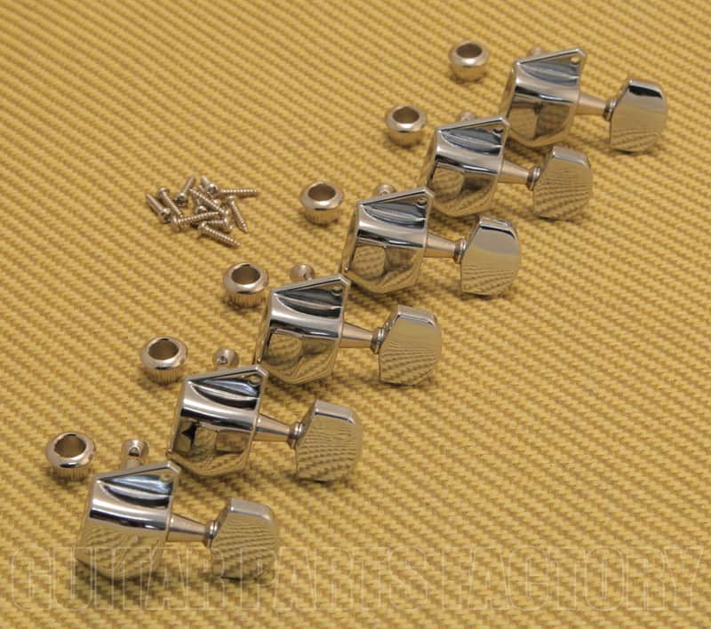 J-72-Chrome Diamond Bullet Squier 6-Inline Chrome Guitar Tuners image 1