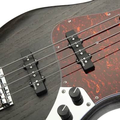 Sadowsky MetroLine 21-Fret Vintage J/J Bass-Swamp Ash Body-4 String-Nirvana Black Transparent Satin image 5