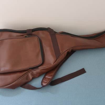 Vintage 1980s Acoustic Guitar Regular Dreadnought Size Case Brown Pleather Brown Gig Bag Heavy Duty Soft Leather Tearproof Workhorse Well Made 40 x 15 x 4 image 7