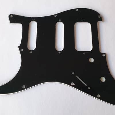 Stratocaster HSS humbucker left handed lefty guitar pickguard 3ply black fits USA and MIM Fender image 1