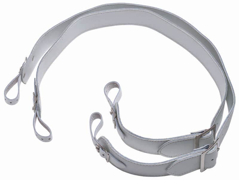 Belmonte 3380 Genuine Leather Padded Accordion Straps (Pair) - White image 1