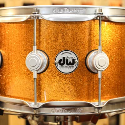 DW Collector's Maple/Spruce Tangerine Sparkle Exotic Drum Set 24/13/16/18/7x14 - SO #1157540 image 6