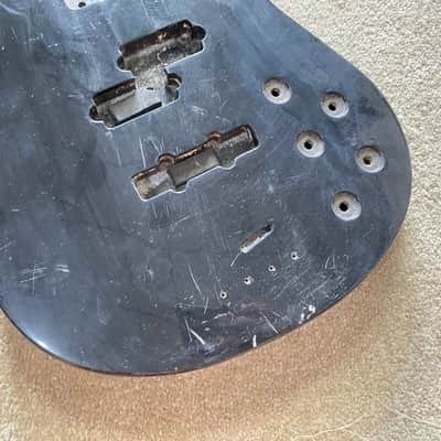 Black 4 String Bass Guitar Body image 3