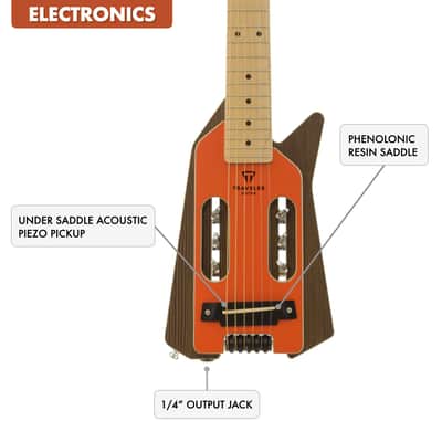 Traveler Guitar EDGE Acoustic-Electric Travel Guitar (Molten Lava) image 4