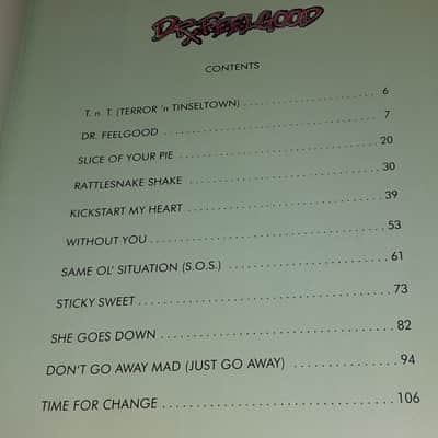 MOTLEY CRUE - DR. FEELGOOD - GUITAR TAB BOOK - TABLATURE - MUSIC SONGBOOK DR image 2