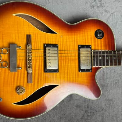 Dean Stylist Hollow Body Electric Guitar Flame Sunburst Korea w/ Hard Case image 14