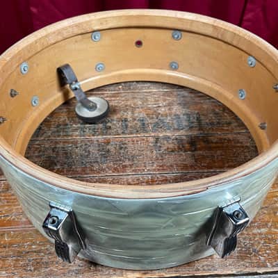 1960s Ludwig 5x14 Jazz Festival Snare Drum White Marine Pearl image 12