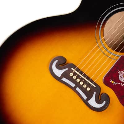 Epiphone J-200 Studio EC Acoustic-Electric Guitar w/ Gig Bag - Vintage Sunburst image 5