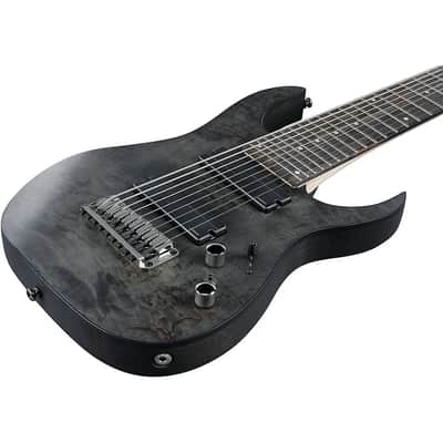 Ibanez RG Axe Design Lab RG9PBTGF 9-String Solid Body Electric Guitar with Macassar Ebony Fretboard, Right-Handed, Transparent Gray Flat image 8