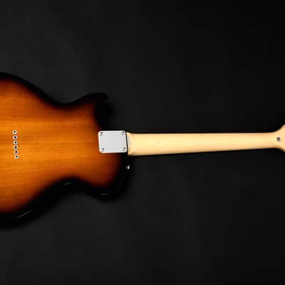 BootLegger Guitar Single Barrel Brown Red Black Burst Custom Case & Flask P90 & Single Coil image 14