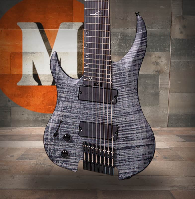 Legator Ghost G8FSSL Left Hand 8 String Electric Guitar - Black Flame (G8FSSL-BLK) image 1
