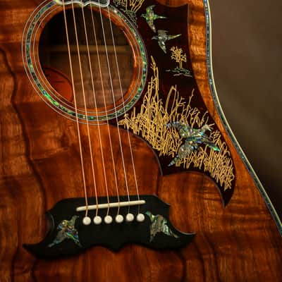 Gibson Dove Custom Shop Koa Masterpiece Acoustic Guitar Hummingbird image 6
