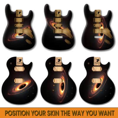 Black Hole Theme Custom Guitar Skin Wrap 50x60 cm. | Laminated Vinyl Sticker Decal Guitar Design for any Electric or Acoustic Guitar image 5