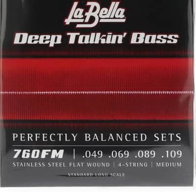 La Bella 760FM Deep Talkin' Bass Flatwound Bass Guitar Strings - .049-.109 Medium image 2