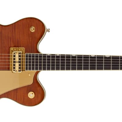 Gretsch Electromatic LTD Flame Okoume Broadkaster Double-Cut w/Bigsby, Rosewood Fingerboard - Roundup Orange image 2