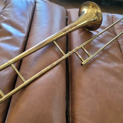 Vintage York USA Bb Tenor Trombone w/ Original Tweed Case – 7" Bell image 18