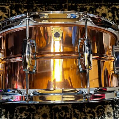 Ludwig LC662 Copper Phonic 6.5x14" 10-Lug Snare Drum - Polished Copper image 1