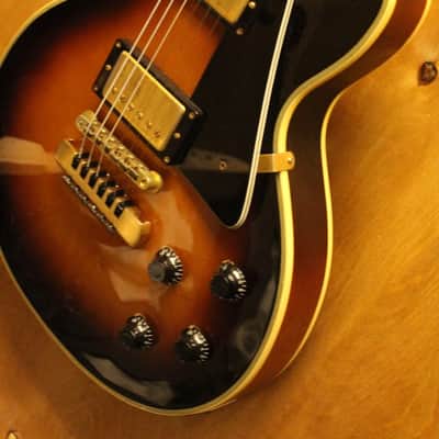 1980s Burny Les Paul Custom Guitar MIJ Tobacco Burst + Hard Case image 3