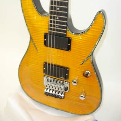 DBZ Barchetta FM Electric Guitar, Amber w/ Case image 4