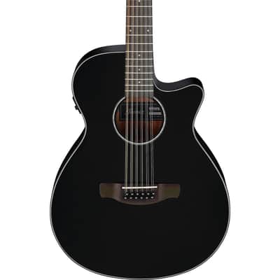 Ibanez AEG5012 AEG Series Single-Cutaway 12-String Acoustic Electric Guitar, Black image 3