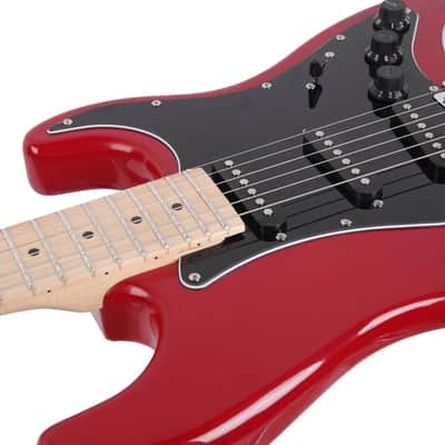 New Burning Fire Electric Guitar with Black Pickguard 20W AMP Red image 7