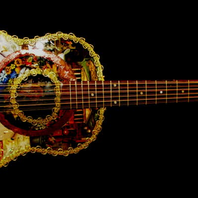 Art Guitar "FRIDA KAHLO" by the Artiste El Daga  Collage NFT Opportunity. Non Fungible Token Bitcoin image 2