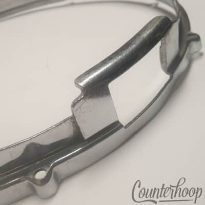Ludwig Silver Anniversary Chrome 14"Snare Drum Rim Resonant Hoop 8-Lug COB Brass image 3