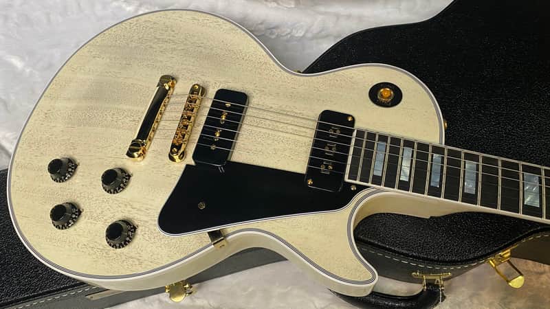 NEW ! Gibson Custom Shop Historic '54 Les Paul Custom Reissue Dealer Select - P-90's Staple Pick-Up - TV White - VOS - Authorized Dealer - Only 8.9 lbs - G07004 image 1