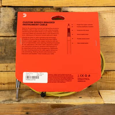 D'Addario D'Addario PW-BG-10TW Braided Instrument Cable - 10' Tweed image 2