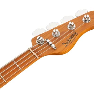 Sadowsky MetroExpress 21-Fret Vintage M/J Bass, Roasted Maple Fingerboard, 4-String - Solid Silver Metallic High Polish image 7