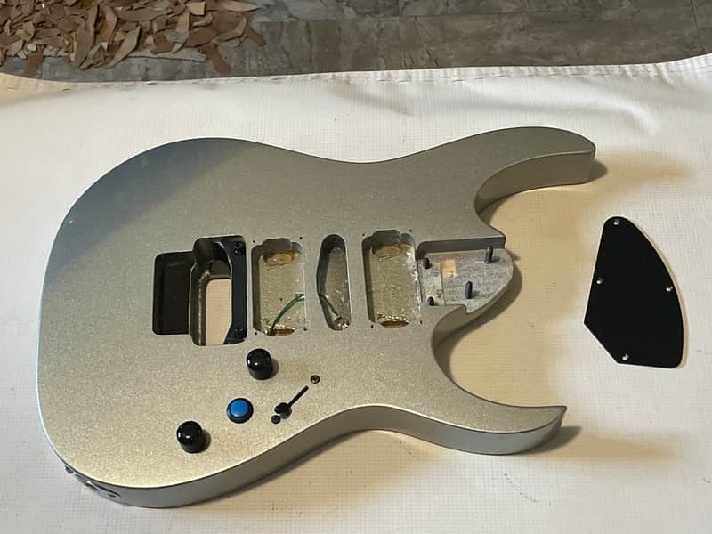 2003 Korean Ibanez RG370 Metallic Silver Basswood Guitar Body Edge Pro II Ready image 1