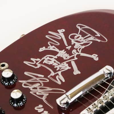 1999 Gibson SG Standard Vintage Reissue Cherry Red Electric Guitar Guns N’ Roses Signed by Slash Signature with Caricature Drawing & Brown TKL Hard Case image 8