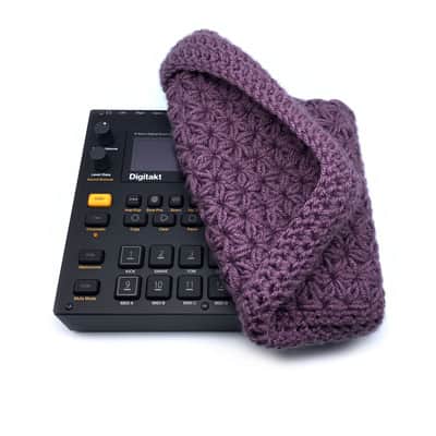Jasmine stitch crochet dust cover for Elektron Digitakt and Digitone - Violet image 1