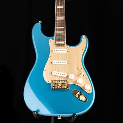 Squier 40th Anniversary Gold Edition Stratocaster Lake Placid Blue image 2