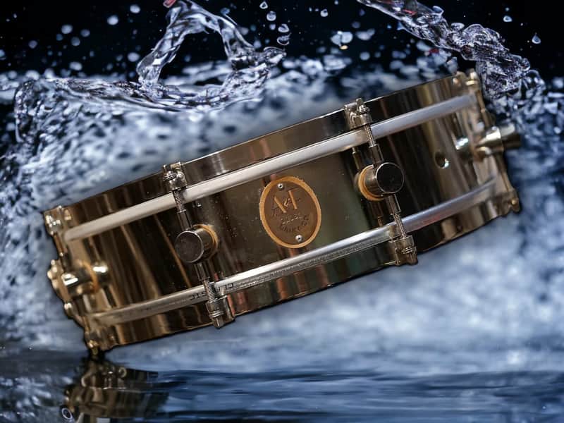A&F Drum Co. 4x14" Nickel Over Brass Snare image 1
