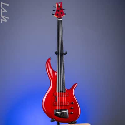 2004 F Bass BNF5 Fretless Transparent Red image 2