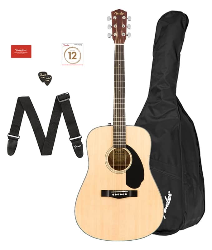 Fender CD-60S Dreadnought Acoustic Guitar Pack V2, Natural image 1