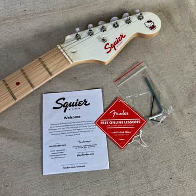 Squier Hello Kitty Stratocaster 2025 White Electric Guitar image 12