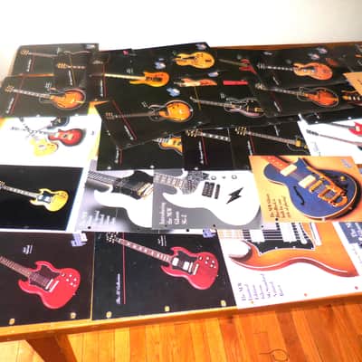 60 Pieces Gibson Guitar Dealer Catalog  Items  1990's-2000 MANY RARE MODELS Dealer Color Promos image 2