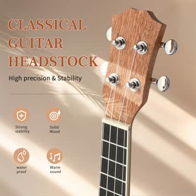Cxxss 23in mahogany body rosewood fingerboard ukulele, cotton bag, capo, strap, picks*3, wrench tool image 2