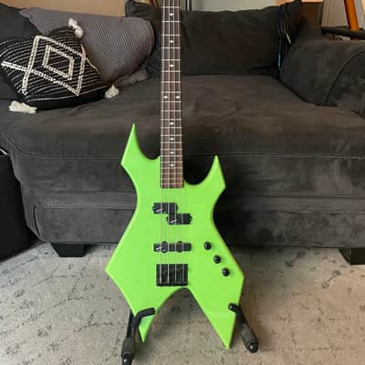 B.C. Rich NJ Series Warlock Bass 1985 - Lime Green MIJ image 1