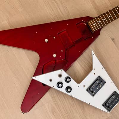 2008 Edwards by ESP E-FV-85D Flying V 67-Style Electric Guitar Cherry w/ USA Duncans, Japan image 16