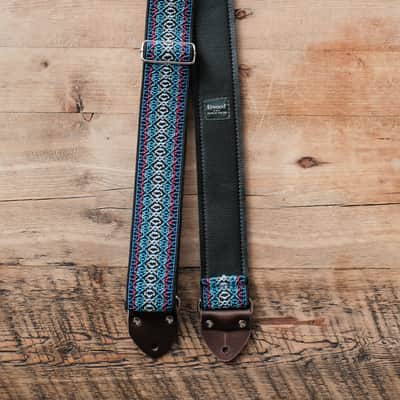 Vintage Blue 60s/70s Hippie Guitar Strap / Handmade in the UK / Case Candy image 2
