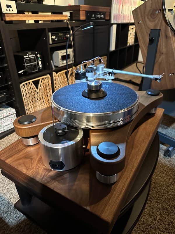 Custom made turntable isolation platform made with Solid walnut wood image 1